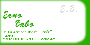 erno babo business card